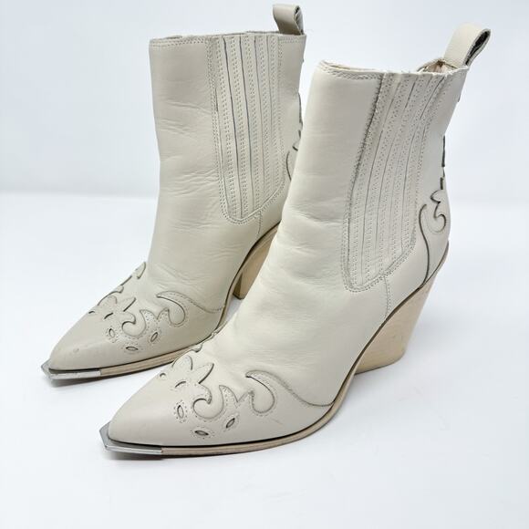Steve Madden White Western Booties - Picture 4 of 12